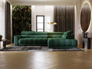 Miniaturka 29 - Zielony narożnik w eleganckim pokoju dziennym