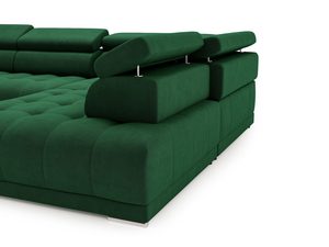 Miniaturka 18 - Zielony narożnik z minimalistyczną bryłą i regulowanym zagłówkiem