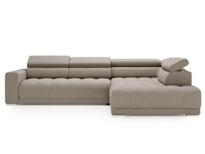 Miniaturka 1 - Segmentowy narożnik z tapicerowanym oparciem w beżowym kolorze