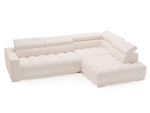 Miniaturka 8 - Kremowy narożnik tapicerowany z segmentami i funkcją spania