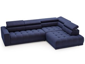 Miniaturka 11 - Granatowy narożnik z szerokimi podłokietnikami