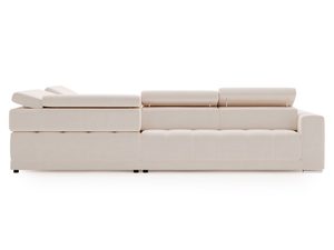 Miniaturka 12 - Narożnik tapicerowany w kolorze kremowym z przeszyciami