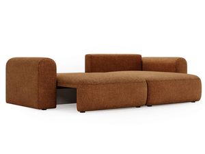 Miniaturka 7 - Modułowa sofa rozkładana w kolorze terakoty z niskim oparciem