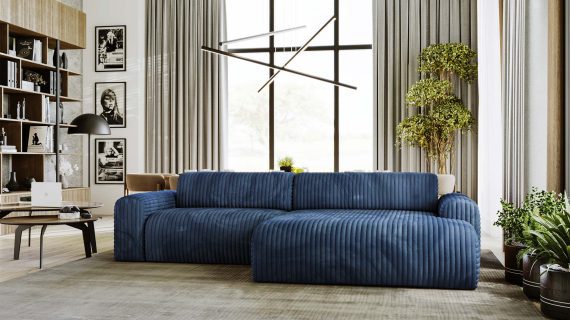 Miniaturka 34 - Piękny Beżowy Narożnik z Zaokrąglonymi Bokami LUIZZI