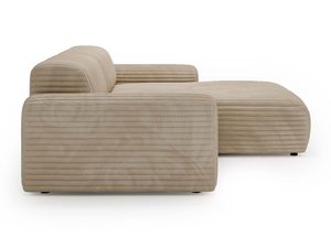 Miniaturka 19 - Narożnik sztruksowy beżowy puszysty ujęcie boczne