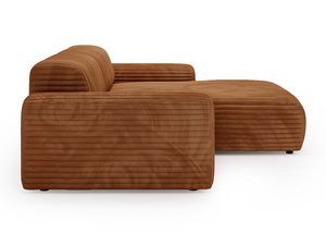 Miniaturka 18 - Cynamonowy narożnik sztruksowy z otomaną profil boczny