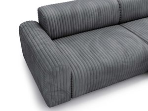 Miniaturka 26 - Detal szarego narożnika puszystego podłokietnik i siedzisko