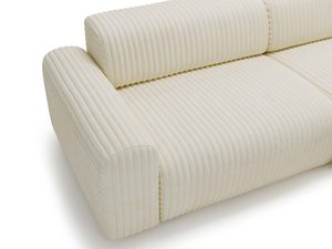 Miniaturka 30 - Kremowy narożnik sztruksowy zbliżenie zaokrąglonego boku