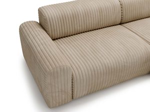 Miniaturka 29 - Beżowy narożnik sztruksowy detal siedziska i podłokietnika