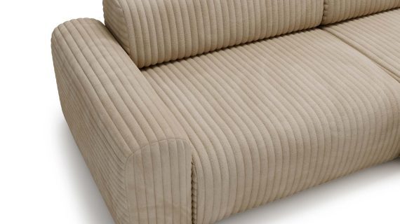 Miniaturka 29 - Piękny Beżowy Narożnik z Zaokrąglonymi Bokami LUIZZI