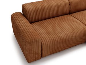 Miniaturka 28 - Detal cynamonowego narożnika sztruksowego zaokrąglony bok