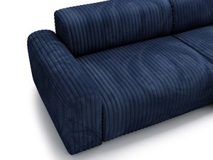 Miniaturka 27 - Granatowy narożnik sztruksowy detal puszystego siedziska