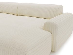 Miniaturka 25 - Kremowy narożnik sztruksowy detal zaokrąglonego podłokietnika