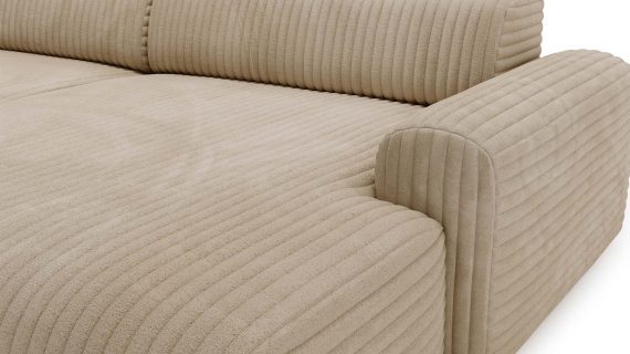 Miniaturka 24 - Piękny Beżowy Narożnik z Zaokrąglonymi Bokami LUIZZI