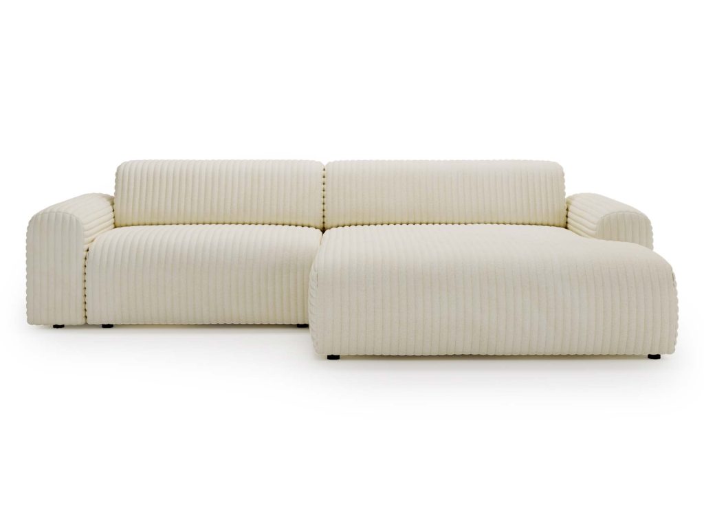 Piękny Beżowy Narożnik z Zaokrąglonymi Bokami LUIZZI