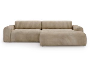 Miniaturka 4 - Narożnik sztruksowy beżowy puszysty widok frontalny