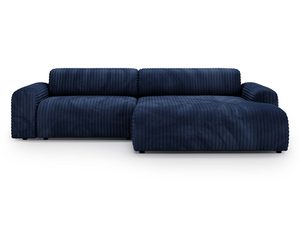 Miniaturka 2 - Granatowy narożnik sztruksowy puszysty frontalny