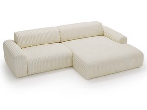 Miniaturka 15 - Kremowy narożnik sztruksowy zaokrąglony ujęcie z góry