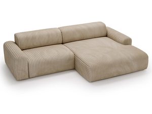 Miniaturka 14 - Narożnik beżowy sztruksowy puszysty perspektywa górna