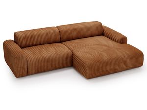 Miniaturka 13 - Cynamonowy narożnik sztruksowy kształt L widok górny