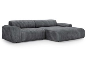 Miniaturka 6 - Szary narożnik sztruksowy zaokrąglony perspektywa