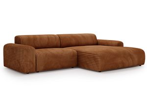 Miniaturka 8 - Cynamonowy narożnik sztruksowy zaokrąglony perspektywa