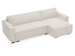 Miniaturka 13 - Kremowy narożnik sztruksowy kształt litery L widok górny