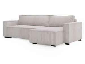 Miniaturka 21 - Narożnik jasnoszary sztruksowy z otomaną perspektywa tylna