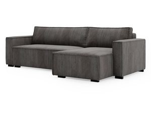 Miniaturka 20 - Grafitowy narożnik sztruksowy z szezlongiem ujęcie tylne