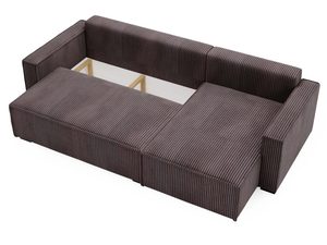 Miniaturka 34 - Narożnik sztruksowy brązowy z pojemnikiem otwartym widok górny