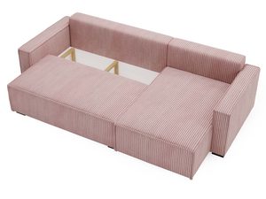 Miniaturka 33 - Różowy narożnik sztruksowy brudny róż otwarty pojemnik