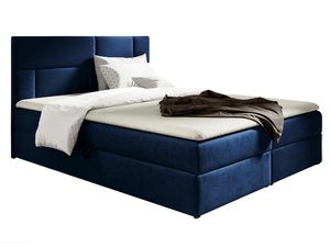 Miniaturka 6 - Łóżko tapicerowane w granatowym kolorze z eleganckim wykończeniem