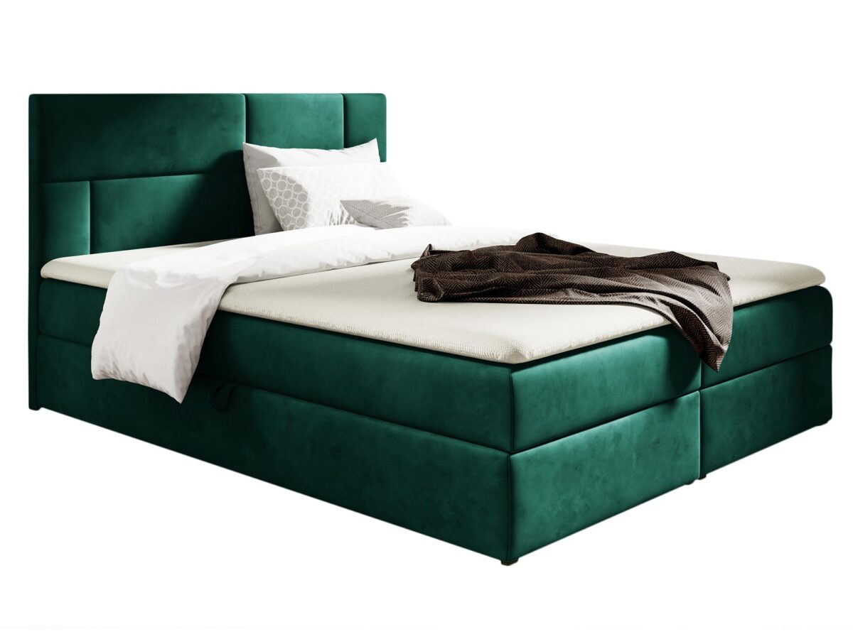 Kontynetalne Łóżko z Czarną Tapicerką Cavallo