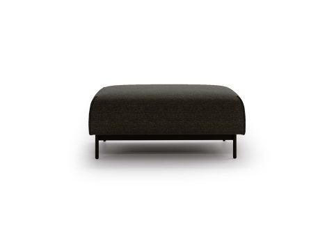 Ciemna pufa nowoczesna tapicerowana z miękkim wypełnieniem