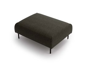 Miniaturka 6 - Ciemnozielona pufa tapicerowana z miękkim siedziskiem i cienkimi nogami