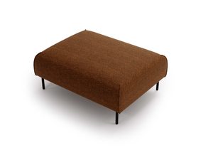 Miniaturka 8 - Pufa tapicerowana w kolorze ceglastym z czarnymi metalowymi nogami