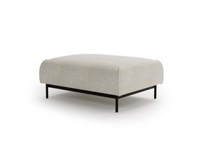 Miniaturka 4 - Szara pufa tapicerowana na cienkich czarnych nogach do salonu