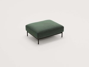 Miniaturka 14 - Zielony puf z niskim siedziskiem i czarną podstawą