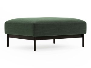 Miniaturka 4 - Ciemnozielony puf z prostokątnym siedziskiem i metalową podstawą