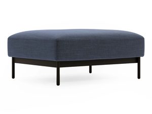 Miniaturka 5 - Granatowy puf tapicerowany w stylu nowoczesnym z prostym siedziskiem