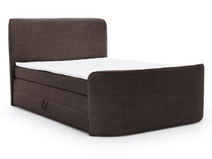 Miniaturka 1 - Ciemnobrązowe łóżko z teksturą sztruksową