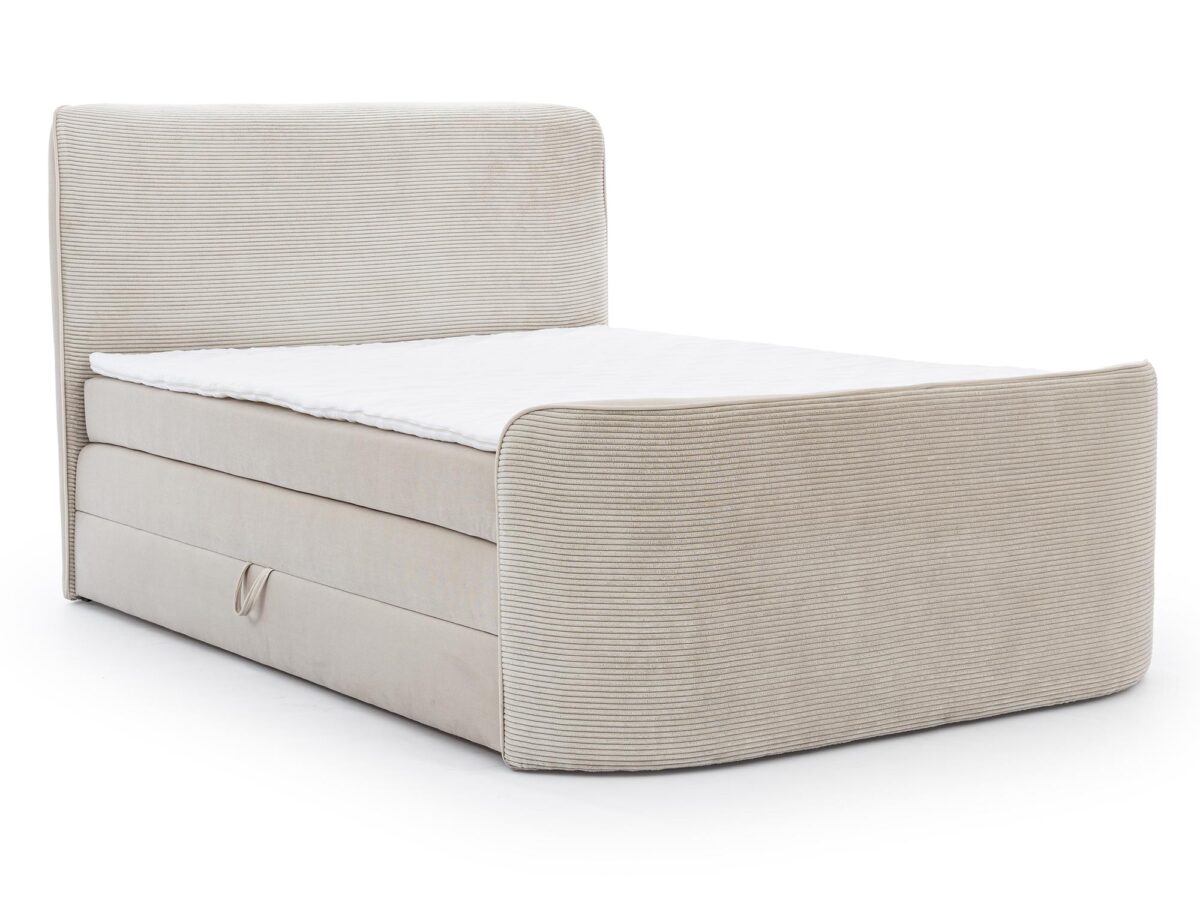 Klasyczne Komfortowe Łóżko z Pojemnikiem na Pościel SABBIA