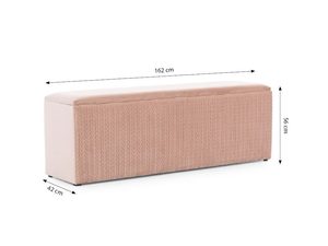 Miniaturka 2 - Tapicerowana pufa w różowym kolorze z ozdobnym wzorem