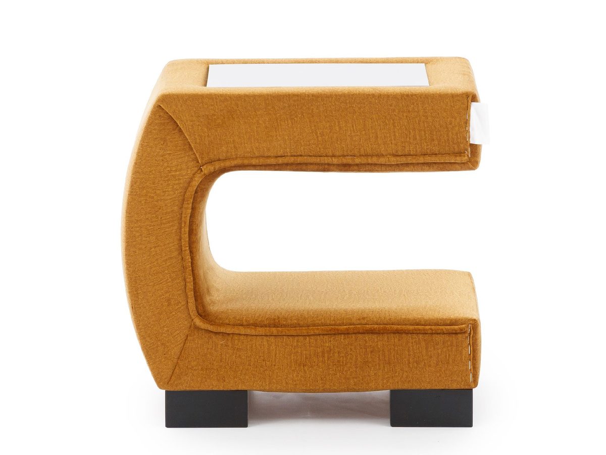 Pomarańczowy Stolik w Kształcie Litery C MODULO