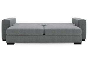 Miniaturka 20 - Sofa jasno-szara tapicerowana z prostym siedziskiem i bokiem