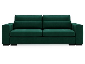 Miniaturka 3 - Sofa zielona z podwójnym oparciem i prostym bokiem