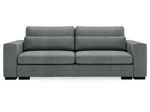 Miniaturka 4 - Sofa popielata z klasycznym wykończeniem i czarną podstawą