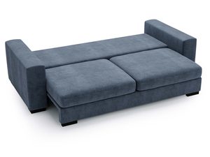 Miniaturka 38 - Sofa granatowa rozkładana z funkcją spania i tapicerką z tkaniny