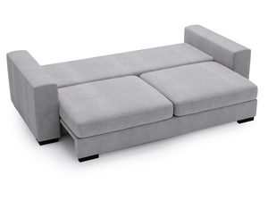 Miniaturka 39 - Sofa szara rozkładana z szerokim siedziskiem i prostą formą