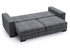 Miniaturka 40 - Sofa grafitowa rozkładana z funkcją spania i prostym bokiem